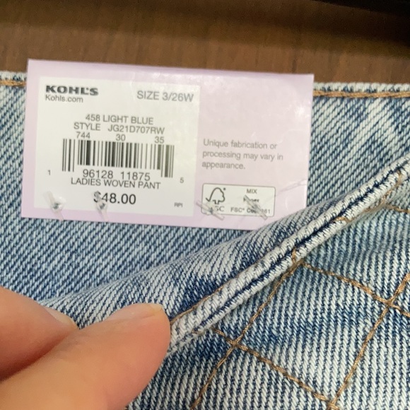 Relisting❌Super highrise straight woven denim jean pant quilted design waistband - Picture 10 of 17